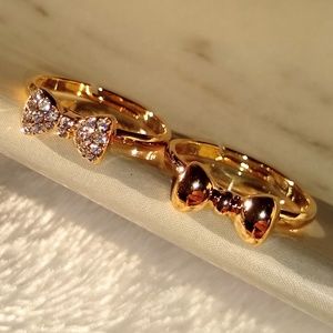 Last Pair! 18K Gold Plated Stackable Bow Rings